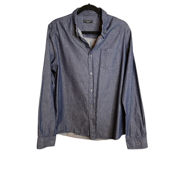 Brave Soul Denim Button Long Sleeve Shirt Large - Picture 1 of 6